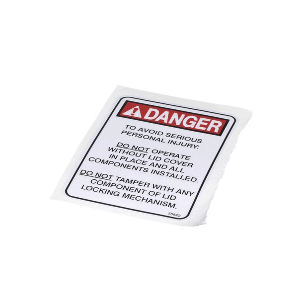 (image for) Henny Penny 35822 LABEL-LID-DANGER